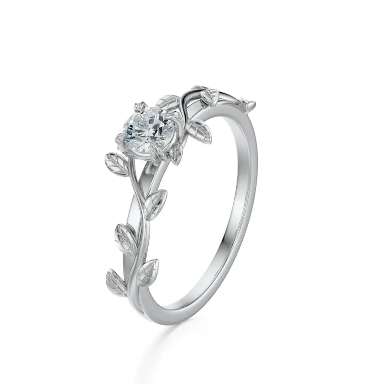 Pierścionek z białego złota z diamentem AJPZ_149